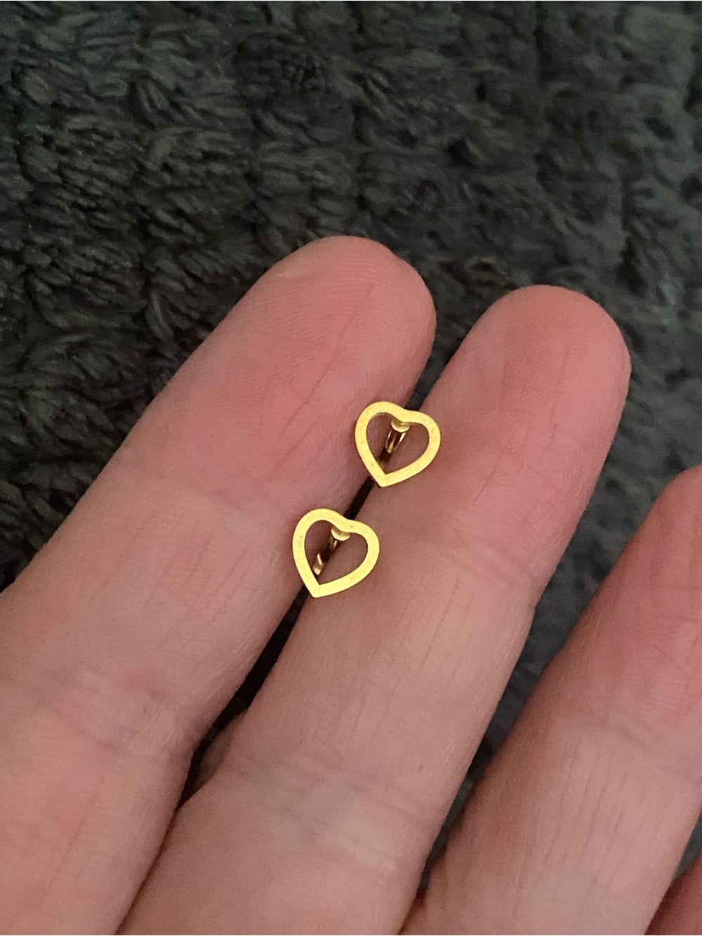 Gold Heart Stud Earrings - Elegant Women's Jewelry